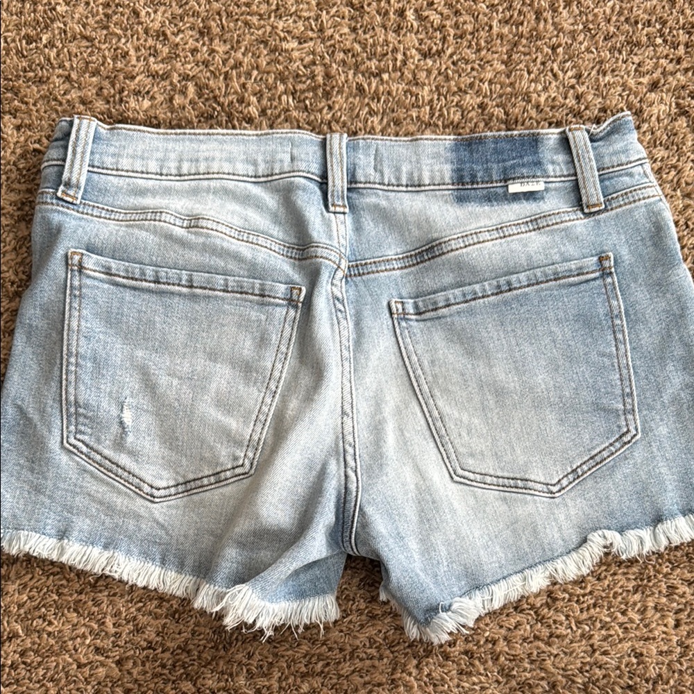 Light Blue Distressed Jean Shorts - Picture 4 of 4